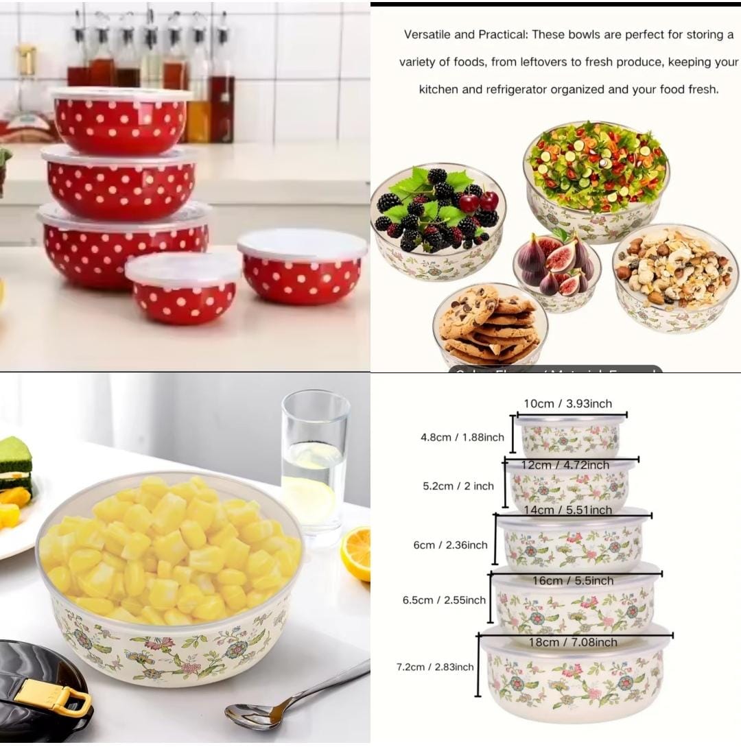 5Pcs Tam Cheeni Bowl Set with Lids – Random Colors