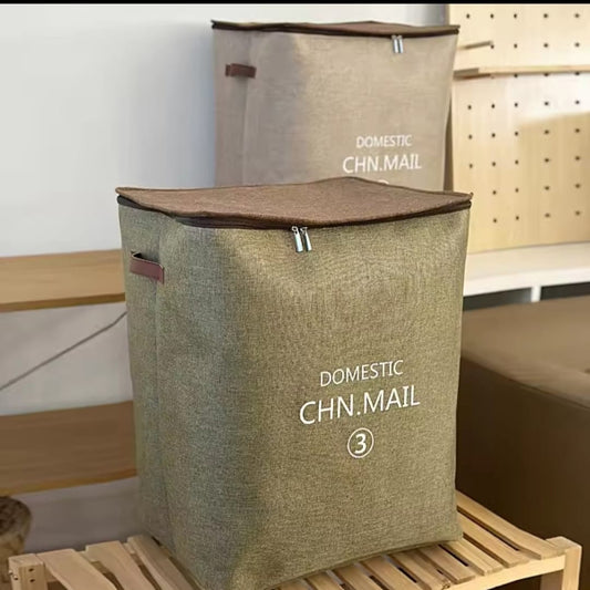 Zippered Fabric Storage Bag – Clothes & Blanket Organizer