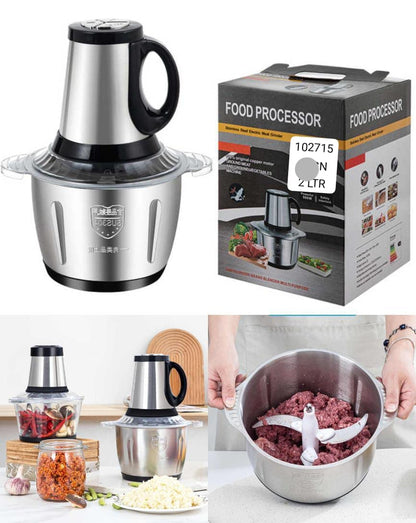 2L Electric Meat Grinder – High-Power Stainless Steel Food Chopper
