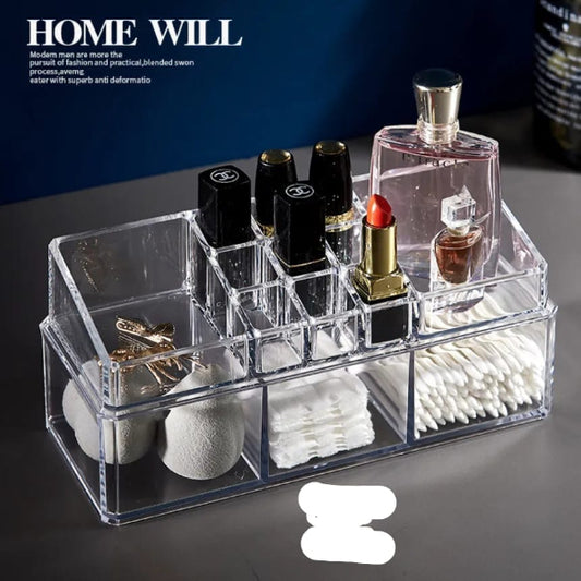 Acrylic Jewelry & Cosmetic Organizer – Dual Storage Box