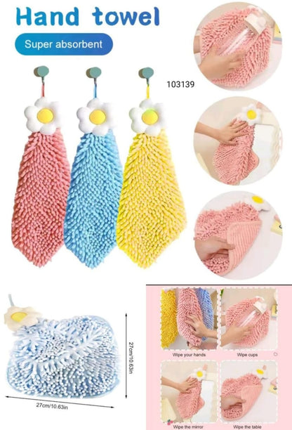 Hanging Soft Flower Hand Towel for Kitchen