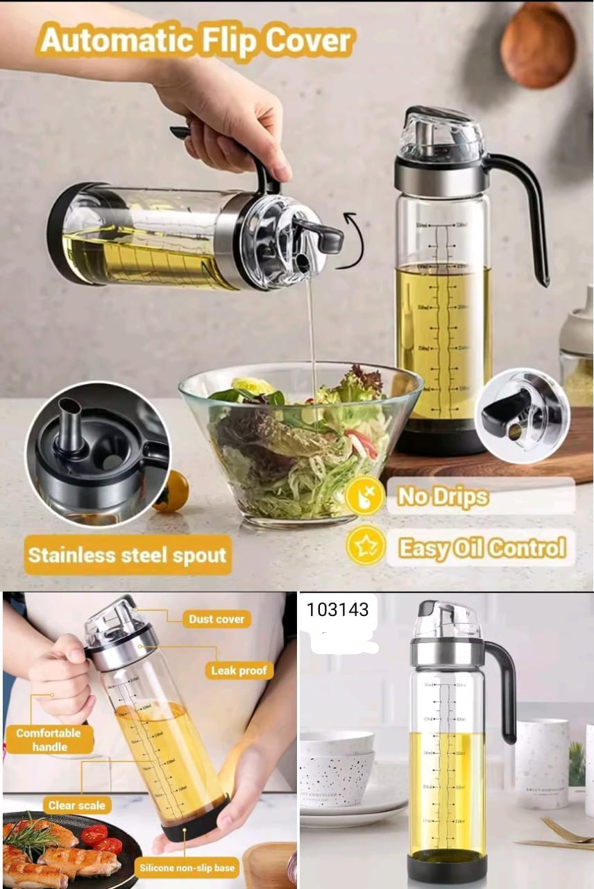 500ml Transparent Glass Oil Dispenser Bottle