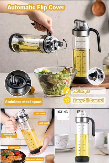 500ml Transparent Glass Oil Dispenser Bottle