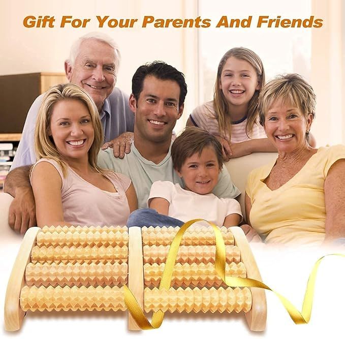 Wooden 5-Roller Foot Massager for Stress Relief