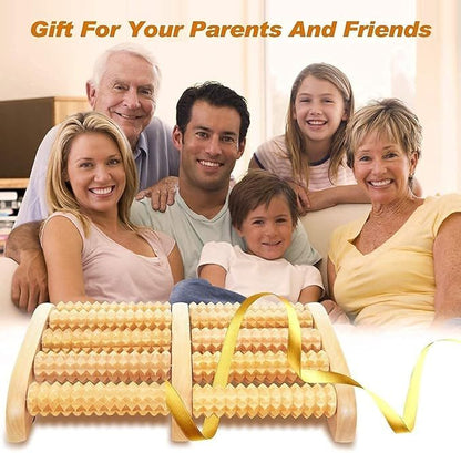Wooden 5-Roller Foot Massager for Stress Relief