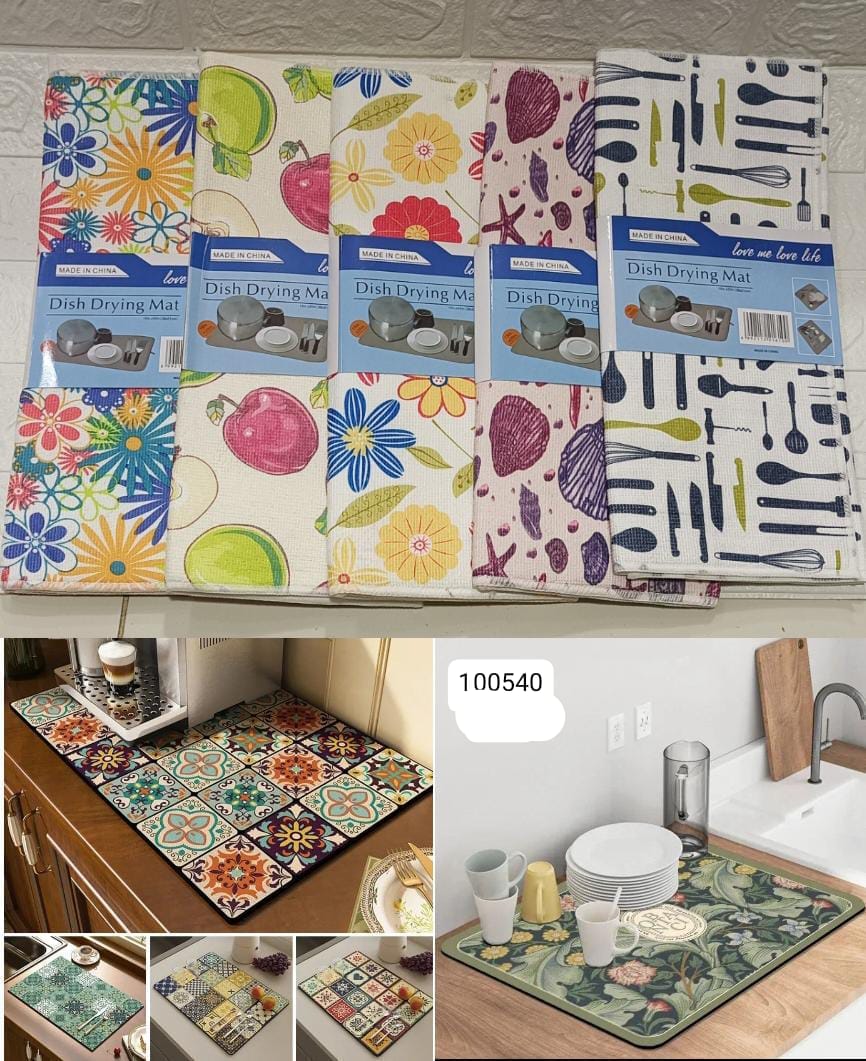 Printed Waterproof Kitchen Countertop Drying Mat