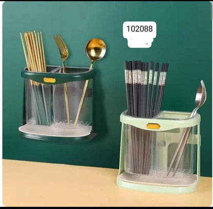 Wall Mounted Cutlery Holder – Draining Utensil Organizer Rack