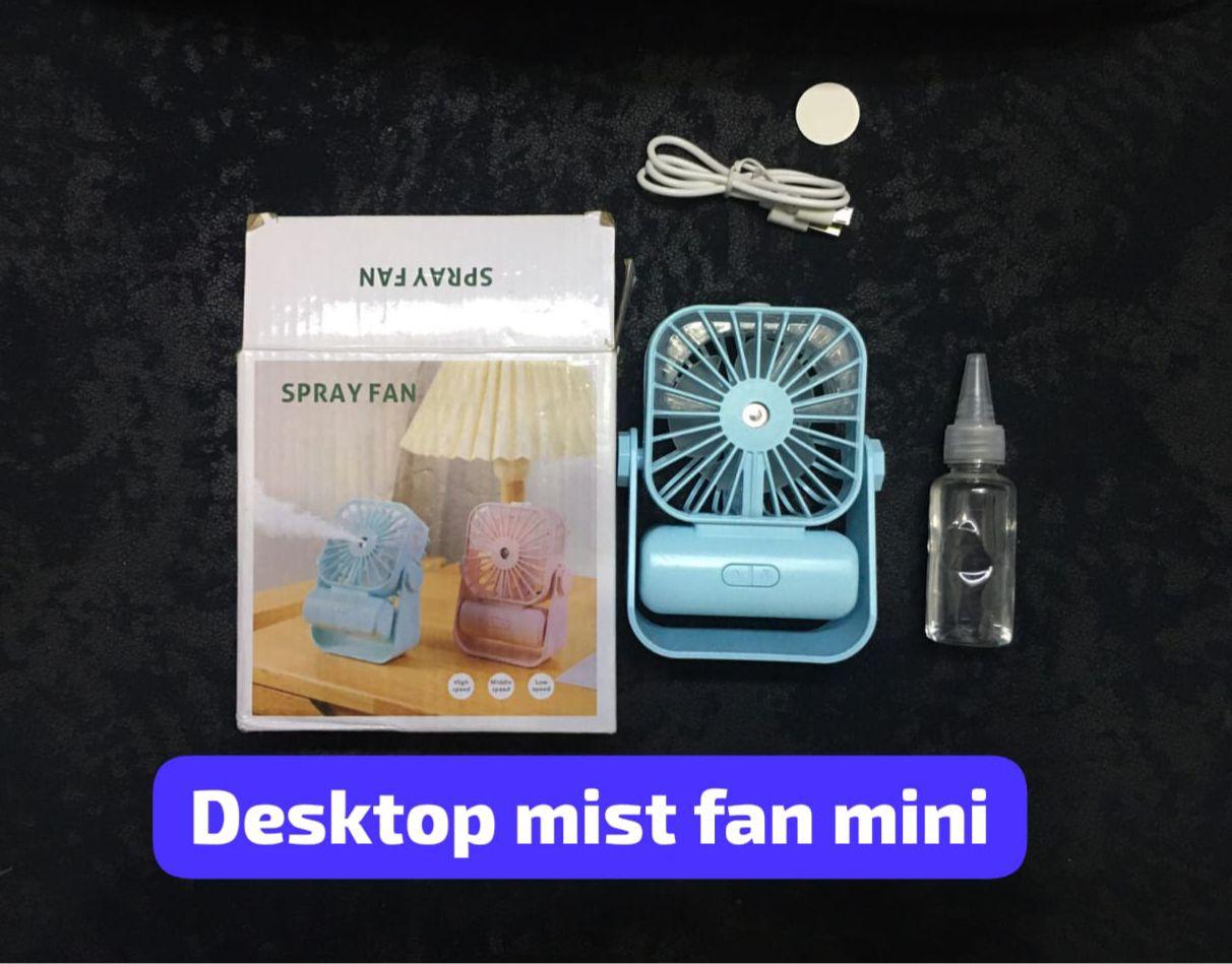 Mini Desktop Mist Fan – Portable USB Spray Cooling Fan