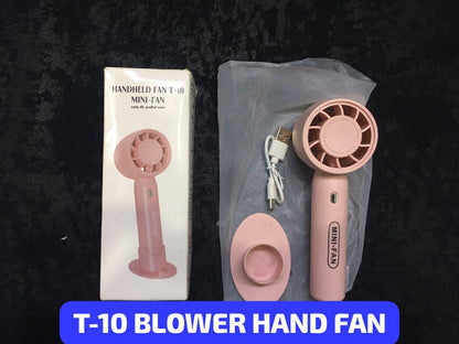 T10 Turbo Mini Fan – Portable USB Rechargeable Handheld Fan