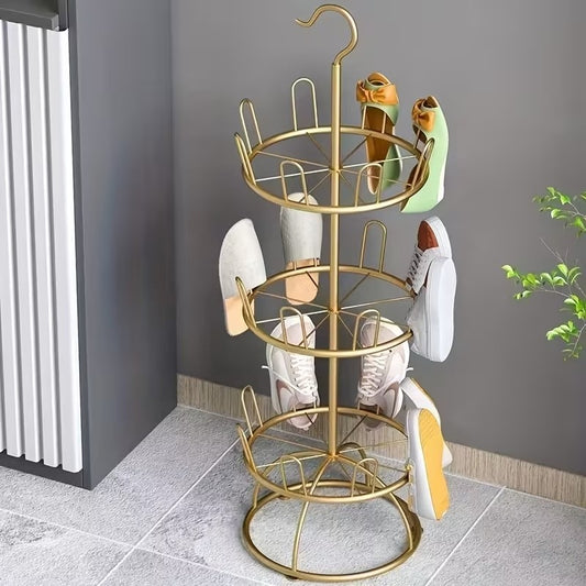 Rotating Multi-Layer Shoe Rack Organizer | Floor Standing Storage Stand