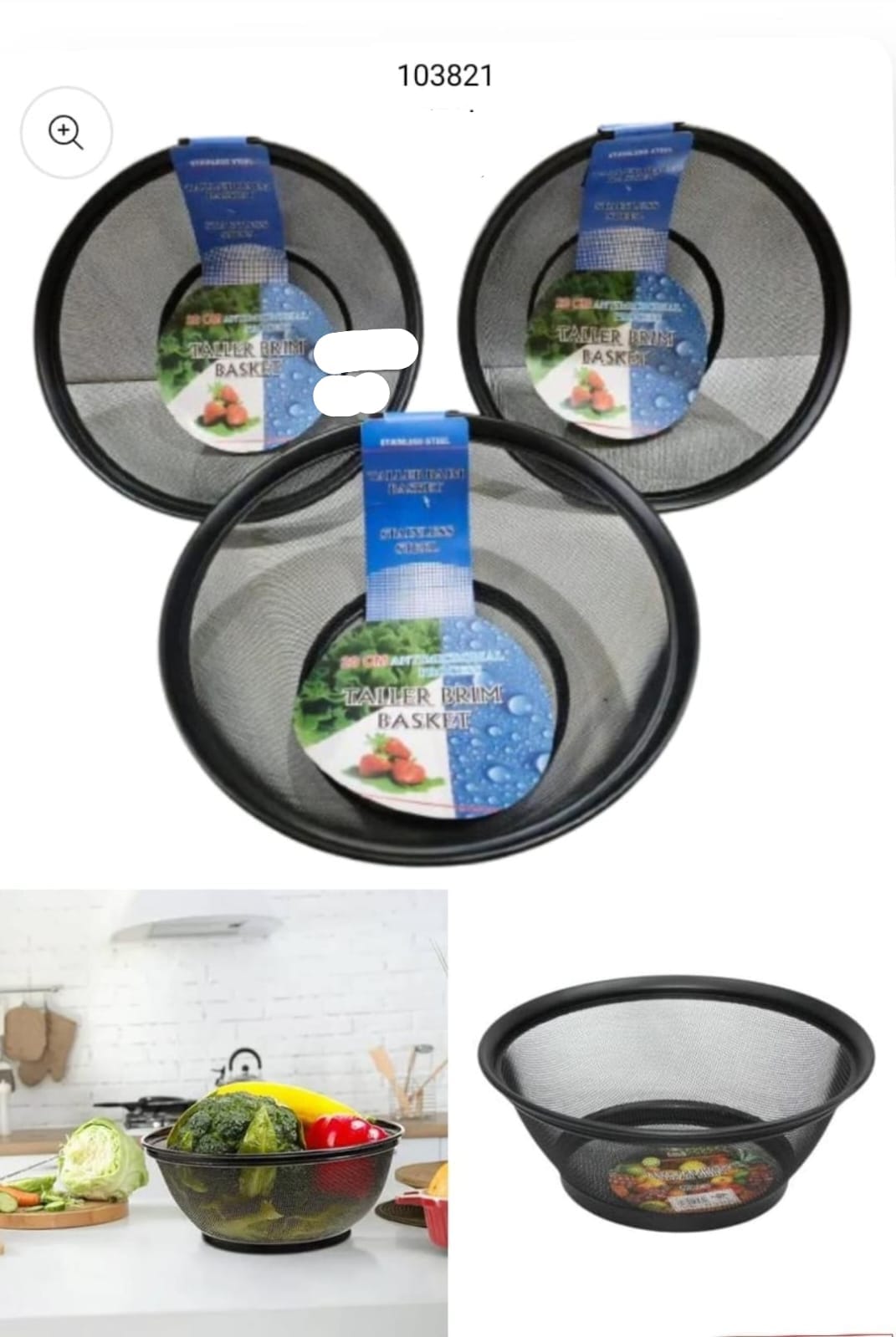 Premium Stainless Steel Mesh Fruit & Vegetable Washing Basket Strainer