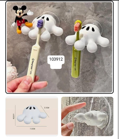 Cute Palm Toothbrush Holder with Suction Cup & Bathroom Towel Hook