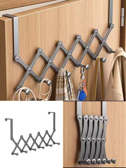 Heavy Duty 6 Hook Door Hanger Rack | Iron Coat Organizer