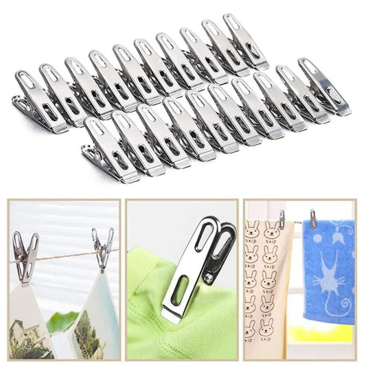 20PCS Multipurpose Stainless Steel Clothes & Laundry Clips