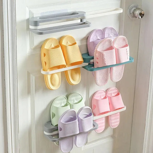 3-in-1 Wall-Mounted Folding Shoe & Towel Hanger