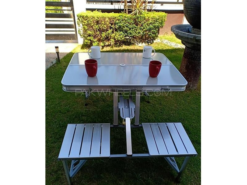 Portable Folding Camping Table Set with 4 Chairs – Aluminum Alloy, Lightweight & Compact