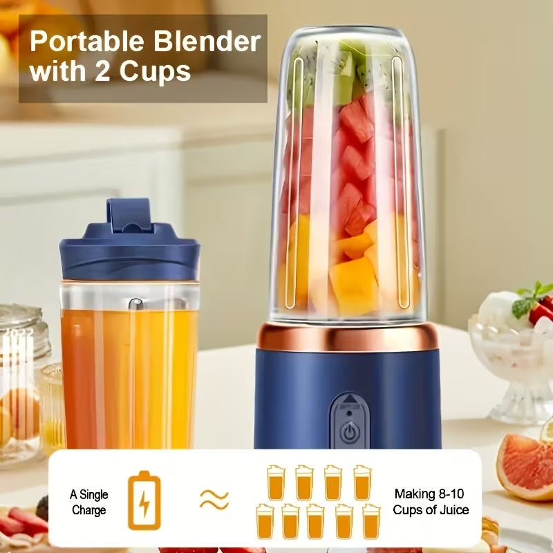 6-Blade Portable Electric Juicer Blender | USB Rechargeable Smoothie Blender Cup – Runstore.pk