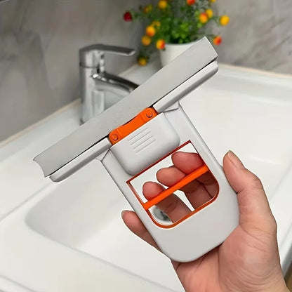 One-Hand Press Mini Foldable Desktop Mop | Self‑Wringing Portable Sponge Mop for Kitchen & Bathroom