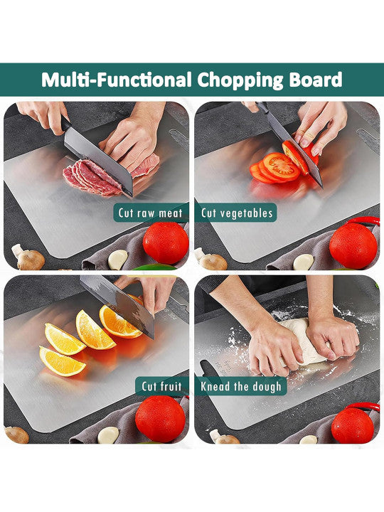 Stainless Steel Cutting Board – Double Sided Kitchen Chopping Board