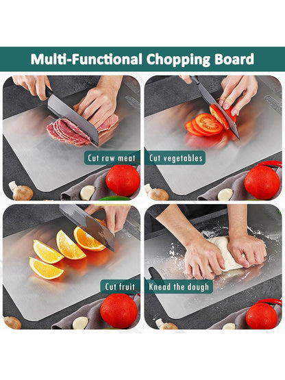 Stainless Steel Cutting Board – Double Sided Kitchen Chopping Board