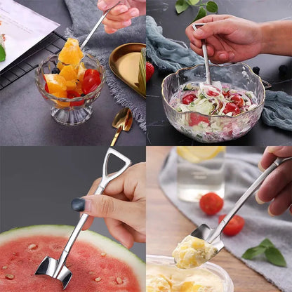 Creative Stainless Steel Shovel Spoons for Dessert & Coffee
