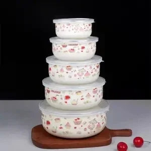5Pcs Tam Cheeni Bowl Set with Lids – Random Colors