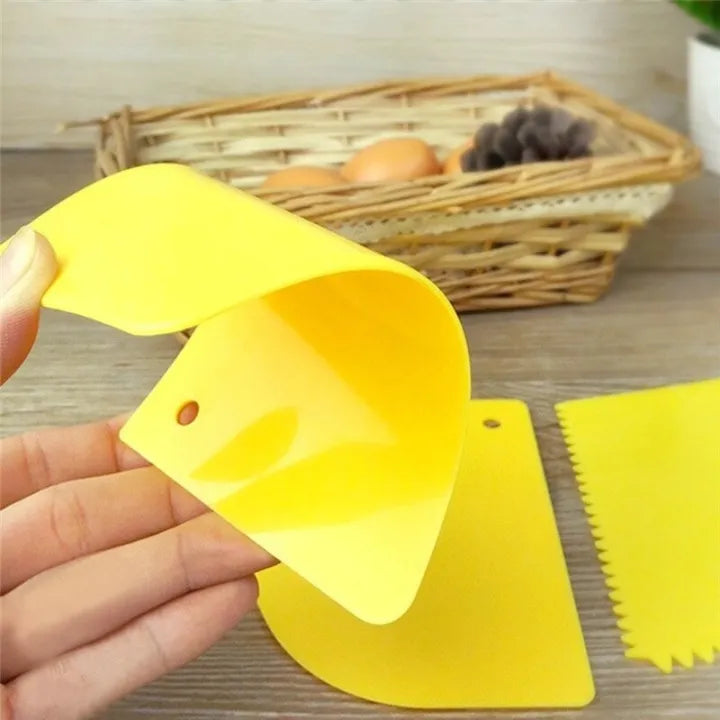 Cake Scraper Smoother Tool Set 3PCS for Baking Decoration