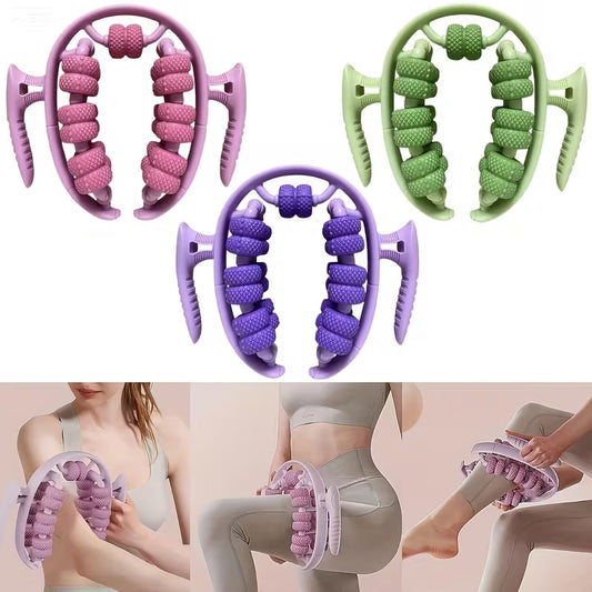 26-Wheel Yoga Massage Roller | Adjustable Leg, Arm, Neck & Thigh Muscle Massager for Fitness Recovery