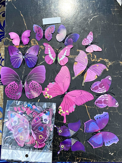 12Pcs Magnetic Butterfly Sticker for Home Decoration