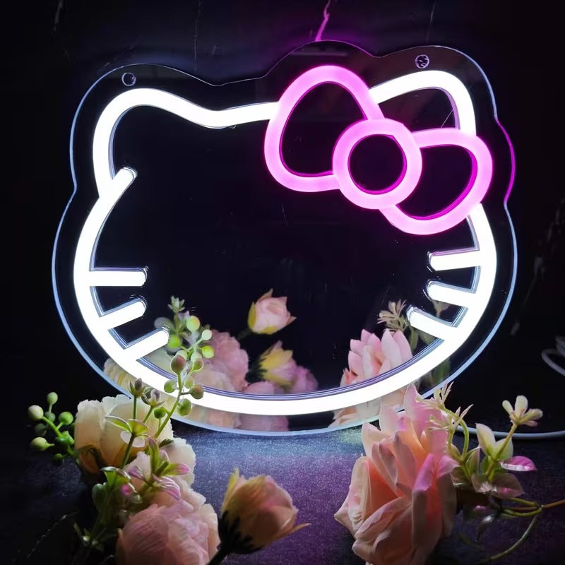 Hello Kitty LED Vanity Makeup Mirror with Soft Glow Light & Cute Bow Design