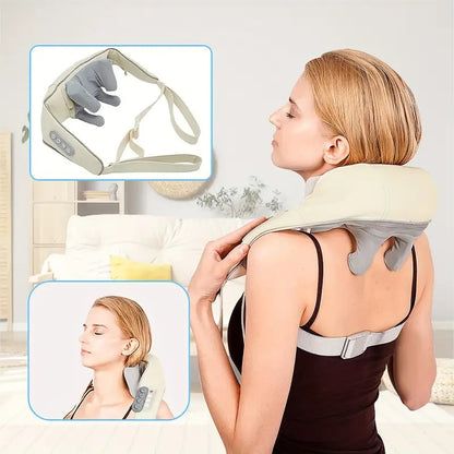Rechargeable 6D Shoulder & Neck Massager – USB Powered, Real Hand Massage Feel