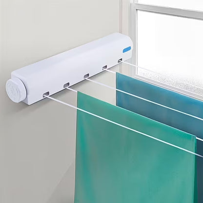 4-Line Retractable Clothesline | Wall Mounted Indoor & Outdoor Laundry Dryer – Runstore.pk