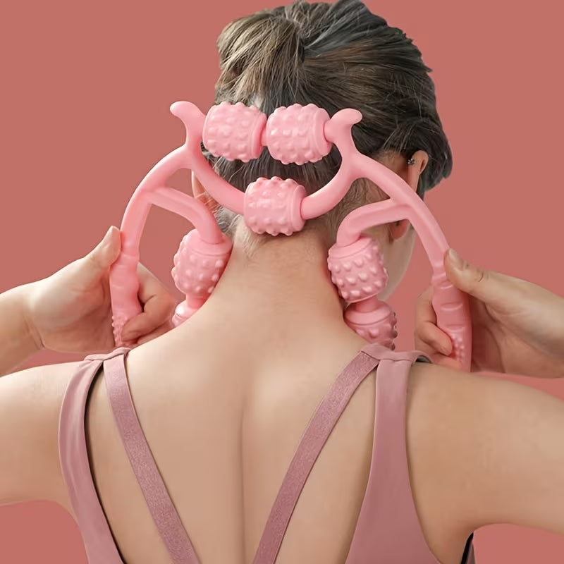 9-Wheel Manual Body Massager Roller | Leg, Thigh, Neck & Muscle Relaxation Clamp Massager
