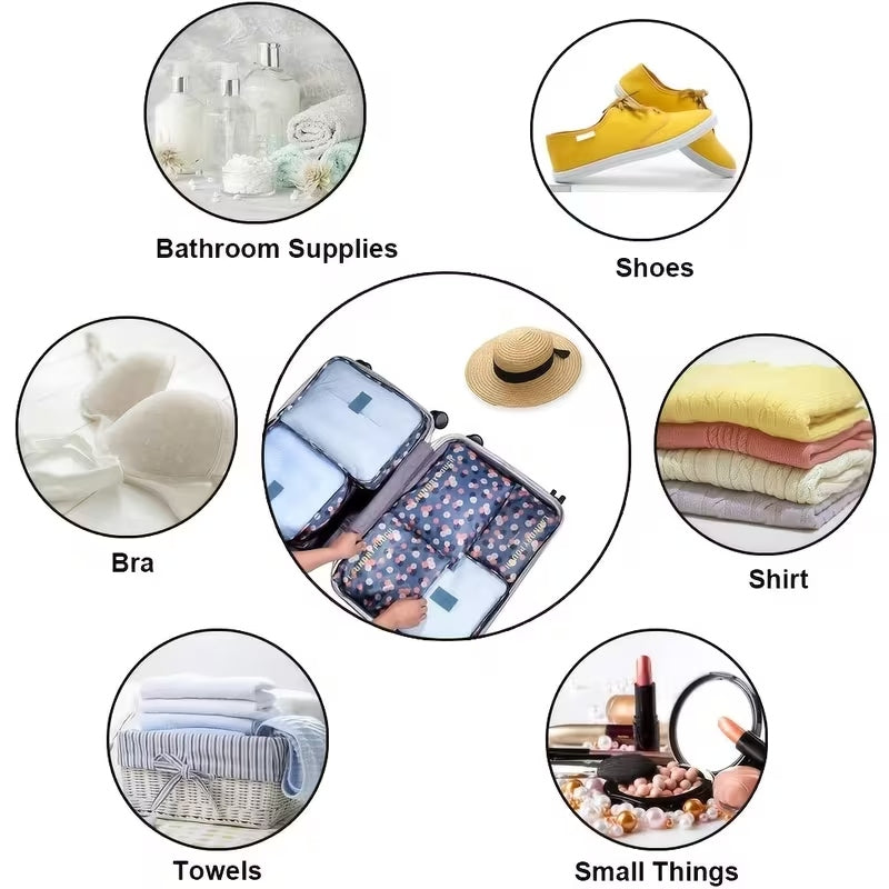 Waterproof 6 Pcs Travel Storage Bag Set | Packing Cubes Luggage Organizer – Runstore.pk