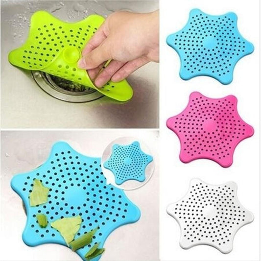 Silicone Star Sink Strainer Bathroom & Kitchen Hair Catcher Sink Filter Drain