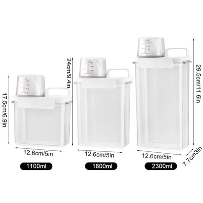 Portable Washing Powder Dispenser with Measuring Cup