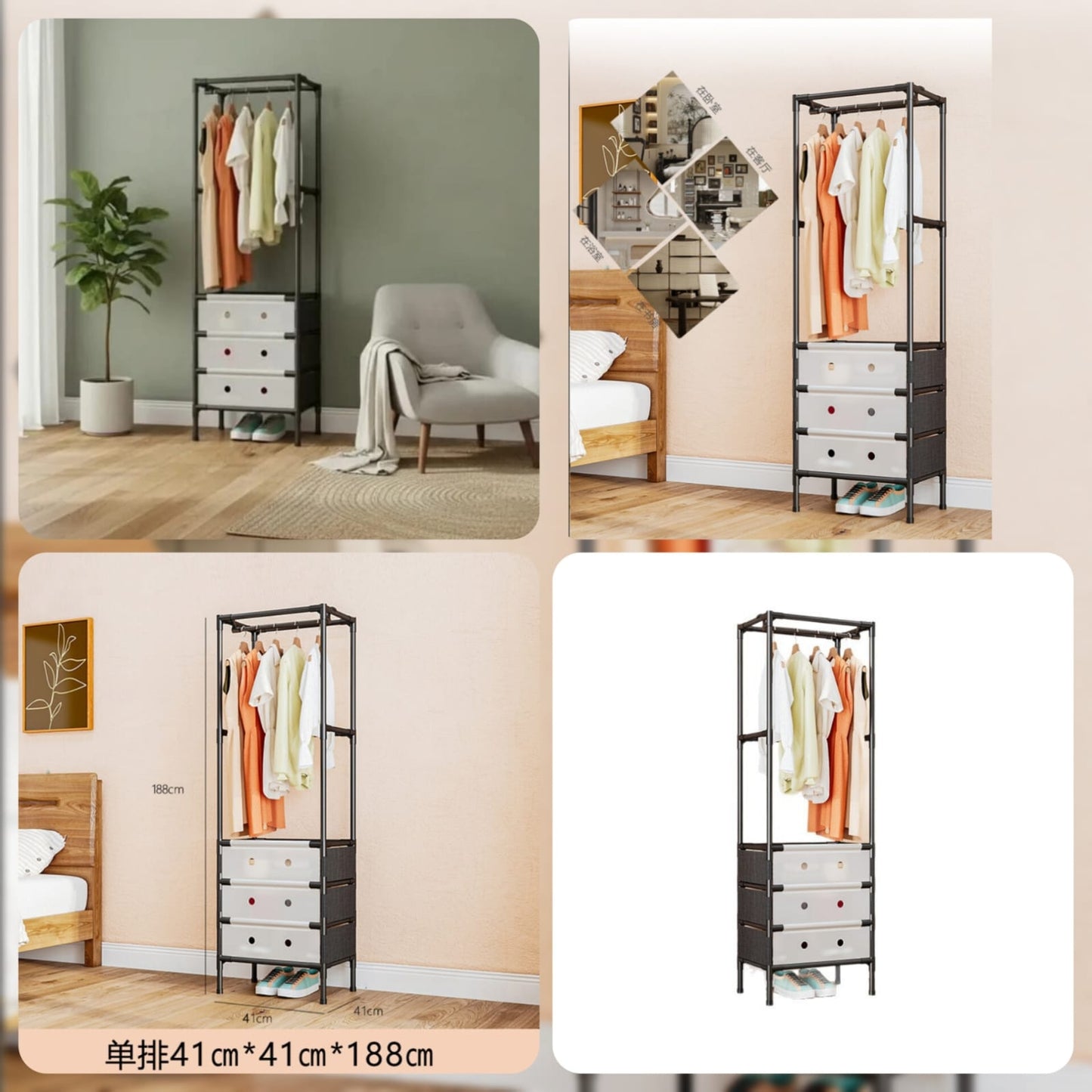 dustproof clothes organizer with shoe storage