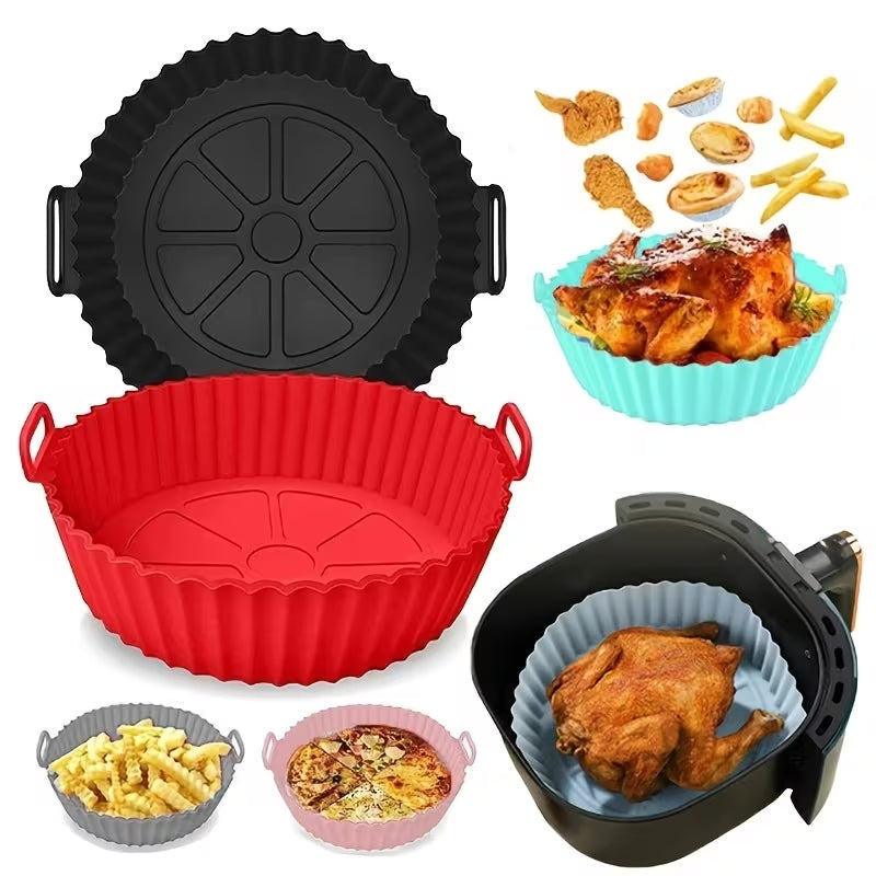 Reusable Silicone Air Fryer Liner | Non-Stick Round Food Basket for Air Fryers & Ovens