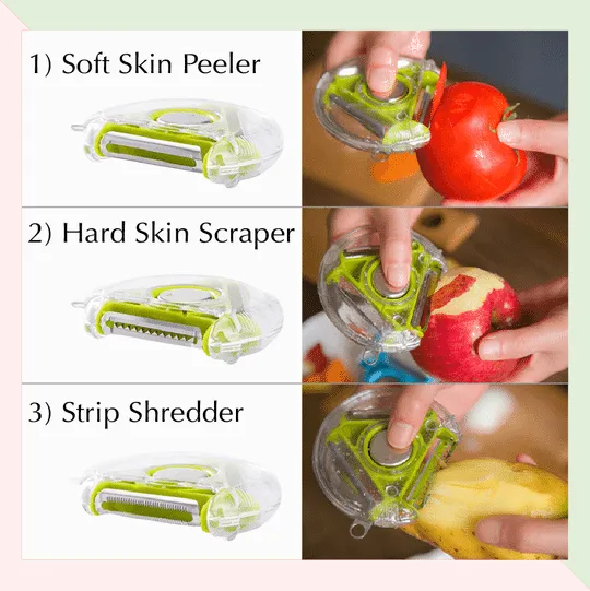 3-in-1 Rotating Julienne Peeler & Vegetable Cutter