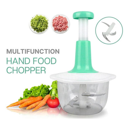 2L Manual Hand Push Food Chopper | Vegetable Grinder & Kitchen Press Cutter