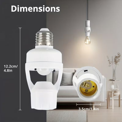E27 Motion Sensor Lamp Holder | PIR Human Induction Smart Light Socket with Automatic ON/OFF (85–265V)