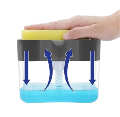 Transparent 2-in-1 Soap Dispenser with Sponge Holder