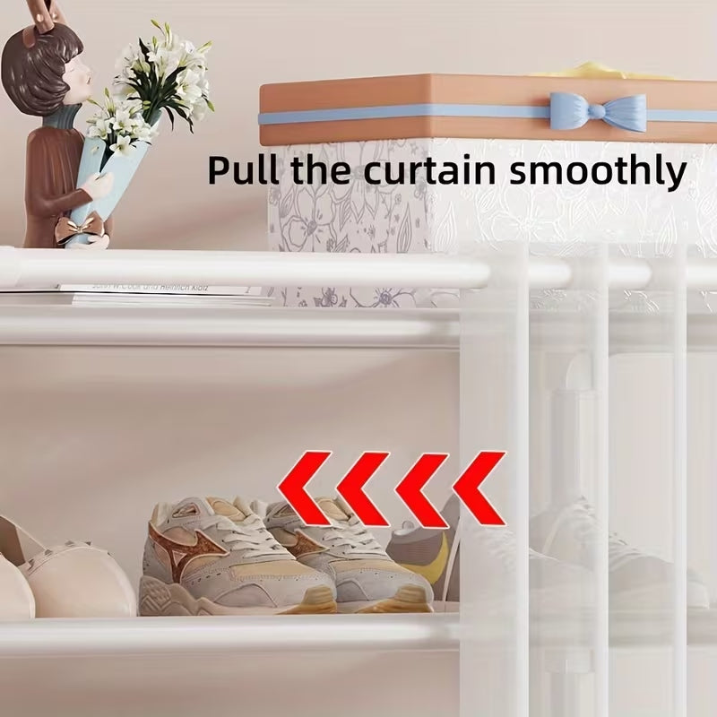 Dustproof Shoe Rack with Curtain | Multi-Layer Foldable Shoe Organizer – Runstore.pk