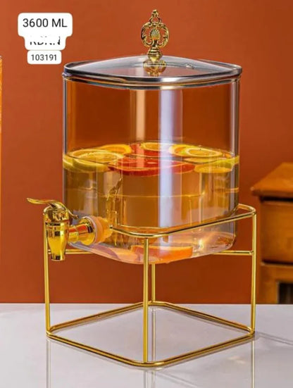 3.5L Glass Water Dispenser with Iron Stand