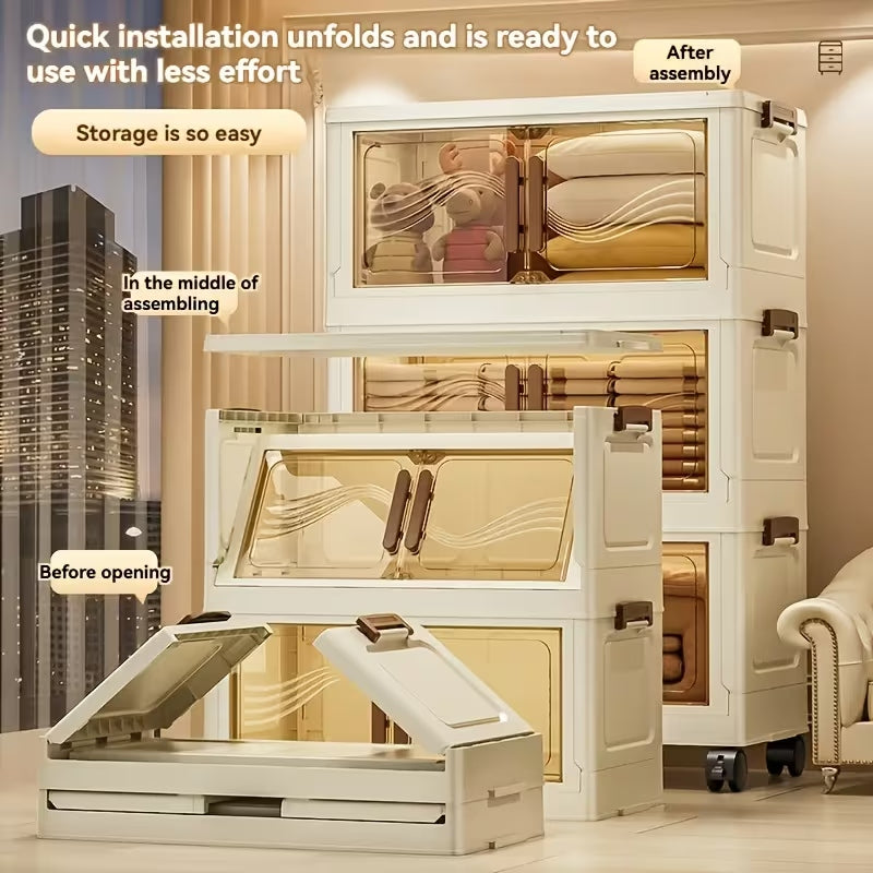 Imported Foldable Plastic Wardrobe Storage Cabinet | 3-5 Layer Folding Locker Organizer