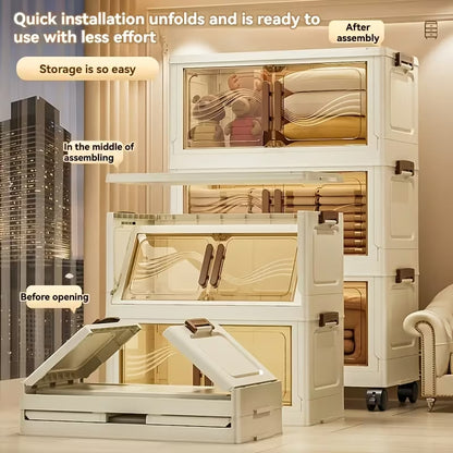 Imported Foldable Plastic Wardrobe Storage Cabinet | 3-5 Layer Folding Locker Organizer