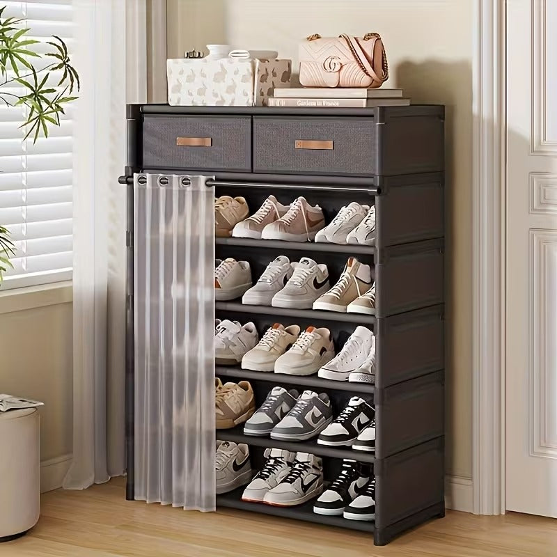 foldable metal shoe cabinet and bag organizer for home