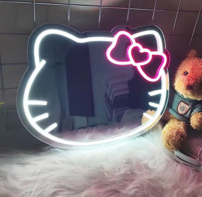 Hello Kitty LED Vanity Makeup Mirror with Soft Glow Light & Cute Bow Design