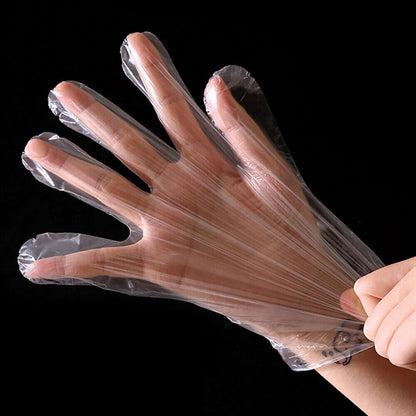 100pcs Transparent Multipurpose Disposable Plastic Gloves
