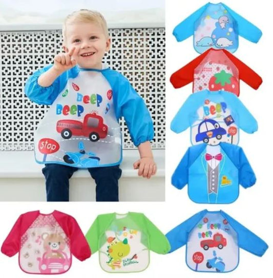 Waterproof Baby Bibs  Baby Aprons With Sleeve For Baby Boy And Girl